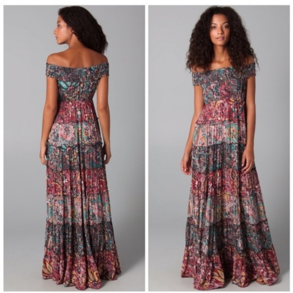 Free People Floral Cascade Maxi Dress Sz Small